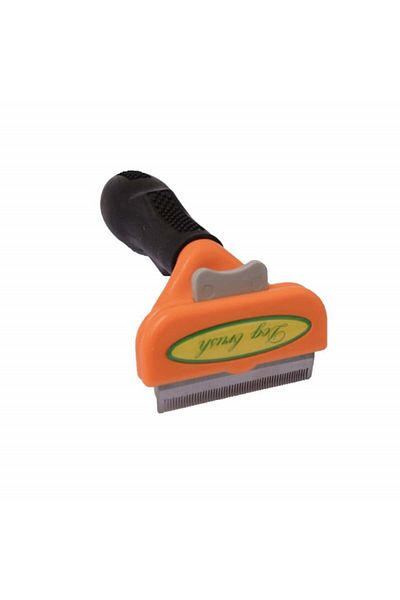PUFO Grooming brush for dogs and cats, blade cleaning button, for detangling fur and trimming