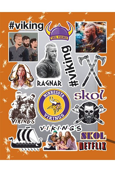 hediyenebak Vikings Sticker Set |   Laptop Agenda Pc Tablet Phone Notebook Sticker Bullet Journal