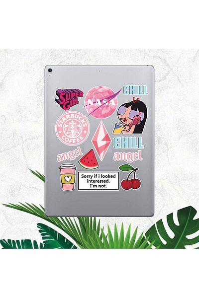 hediyenebak Powder Pink Sticker Set |   Laptop Agenda Pc Tablet Phone Notebook Sticker Bullet Journal