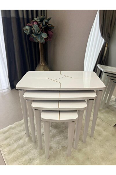 A S T HOME A S T Beyaz Tek Katlı Zigon Sehpa