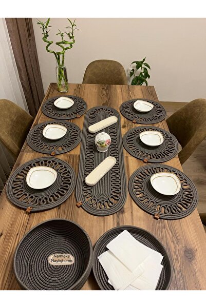 Namteks Jute American Service Set Runner Plate Gift Table Cloth Set Dining Service Set