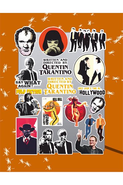 hediyenebak Quentin Tarantino Sticker Set |   Laptop Agenda Pc Tablet Phone Notebook Sticker Bullet Journal