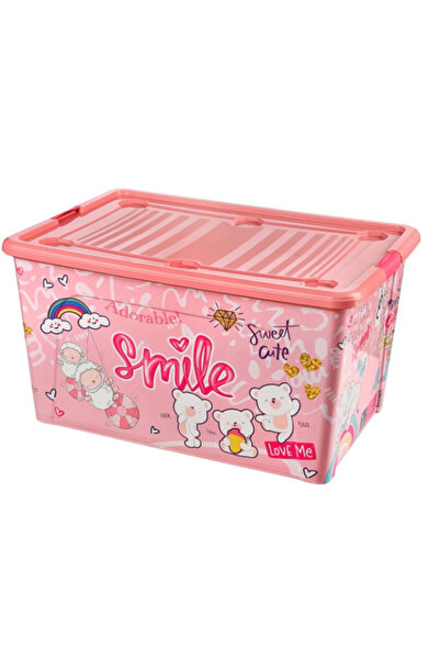 Loremp Oyuncak Saklama Kutusu Çok Amaçlı Saklama Kutusu 60 Lt Pembe