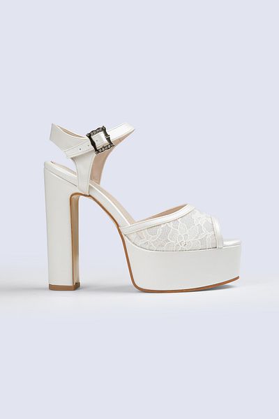 Tacchi Cinderella Lace High Platform Evening Dress Shoes
