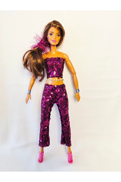 MIA WARDROBE PAYETLİ STRAPLEZ BLUZ , PANTOLON TAKIM