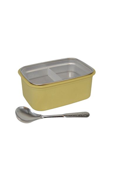 Generic Compartmental Food Container with Stainless Steel Bowl and Spoon