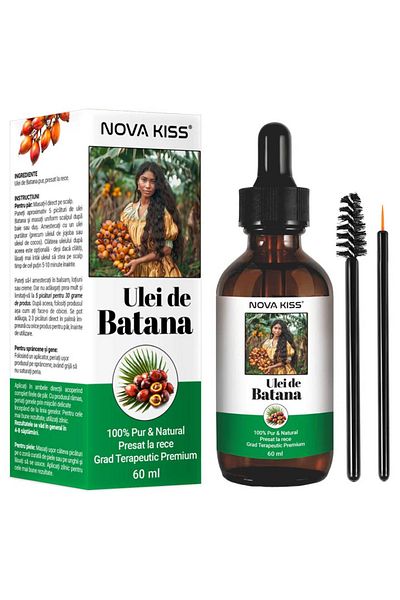 NOVA KISS ® Ulei de batana 100% pur și premium pentru creșterea părului, tratamentul scalpului, îngrijirea pielii, 60 ml