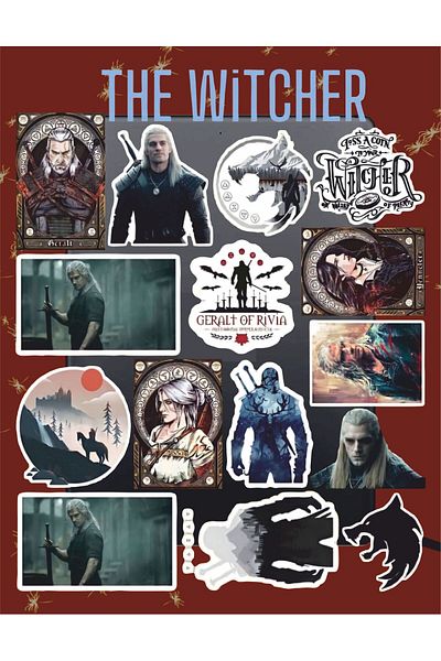 hediyenebak The Witcher Sticker Set |   Laptop Agenda Pc Tablet Phone Notebook Sticker Bullet Journal