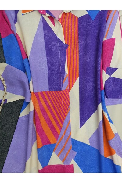 HİJABAYA Μακρύ τουνίκ βισκόζης με μικτό σχέδιο