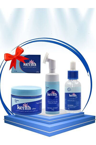 Kenta تحتوي مجموعة كينتا المغربية لتفتيح البشرة على: سيروم لوشن، كريم للتجاعيد، وصابون كينتا هدية.