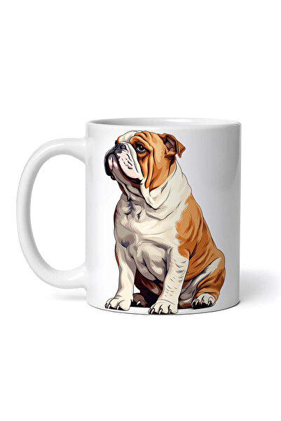 OEM Εξατομικευμένη Λευκή Κούπα, Σκύλος Αγγλικό Μπουλντόγκ, Inovatix®. 330ml