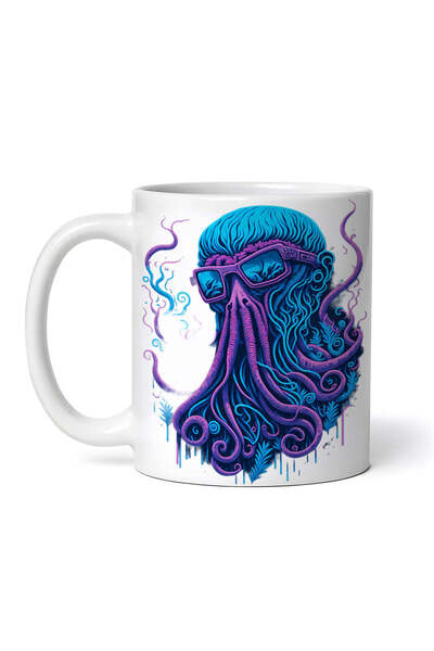 OEM Εξατομικευμένη Λευκή Κούπα, Χταπόδι με Ποτήρια, Inovatix®. 330ml