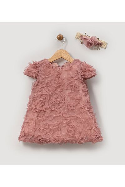 Acabella Baby Girl Balloon Patterned Angel Bandanna Dress