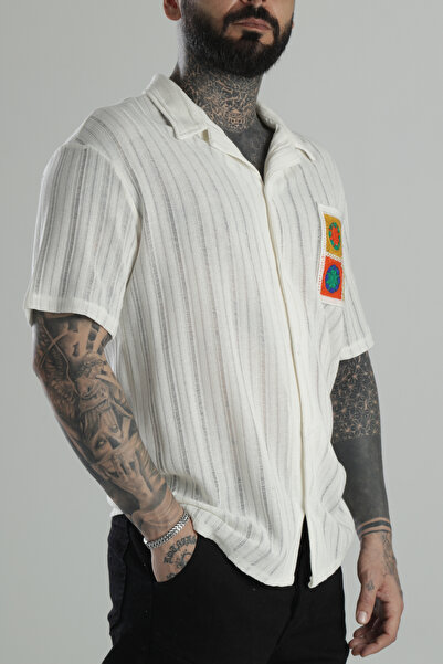 COCOPELLI Светло-сіра сорочка з в'язаними кишенями