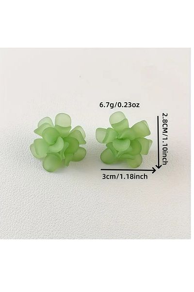 mos&more Matte Green Summer Fashion Women's Earrings