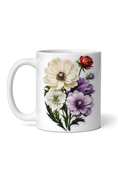 OEM Cană albă personalizată, buchet de flori de porumbar, INOVATIX®. 330ml