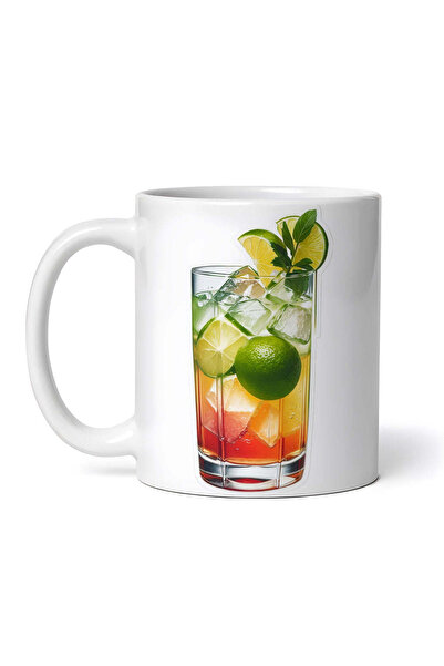 OEM Cană albă personalizată, Cocktail Caipirinha cu gheață, INOVATIX®. 330ml