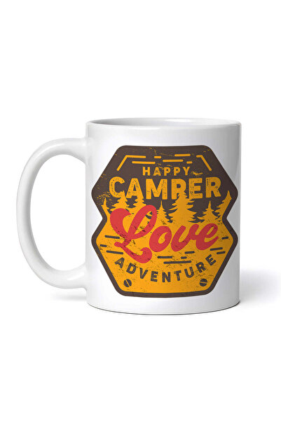 OEM Cană albă personalizată, Camping Happy Camper Love Adventure, INOVATIX®. ...