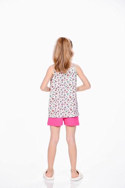 M MOONCOVER Moon Cover Girls' Suspender Pajama Set 100% Cotton – Leopard Printed