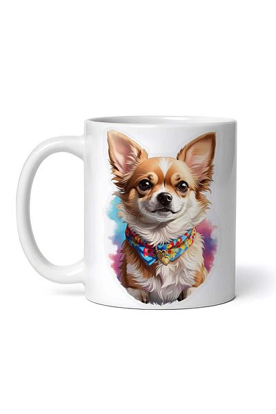 OEM Cană albă personalizată, Câine cu bandană, INOVATIX®. 330ml