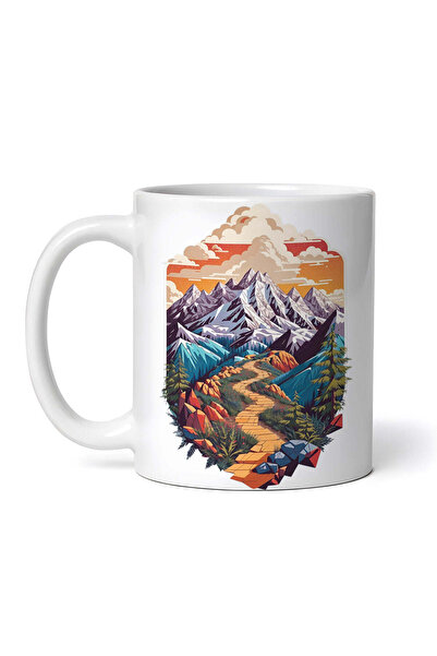 OEM Cană albă personalizată, Cale de munte, INOVATIX®. 330ml