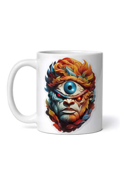 OEM Εξατομικευμένη Λευκή Κούπα, Μυθολογικός Χαρακτήρας Κύκλωπα, Inovatix®. 330ml