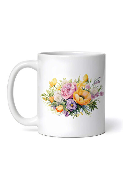 OEM Cană albă personalizată, buchet de flori Paradis, INOVATIX®. 330ml