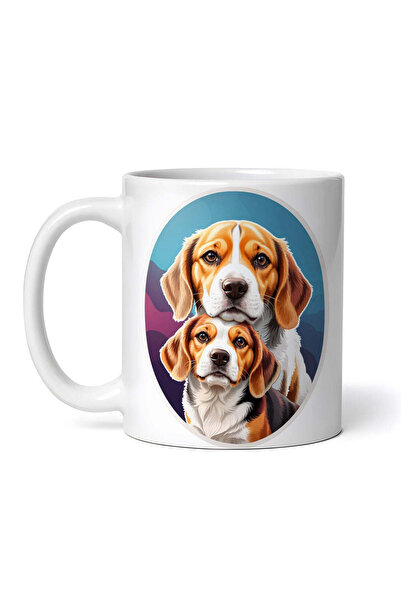 OEM Εξατομικευμένη λευκή κούπα, Loving Beagles, INOVATIX®. 330ml