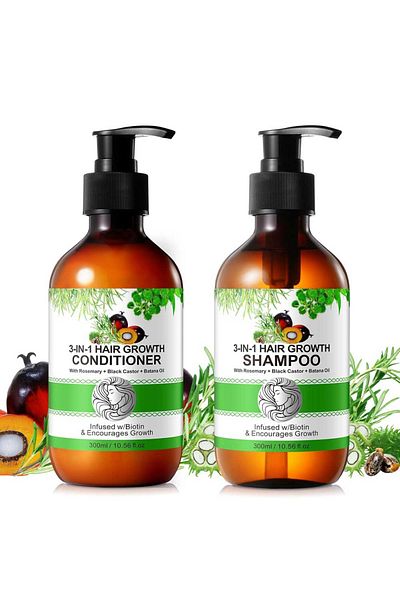 NOVA KISS Hair Growth Set With Shampoo And Conditioner 3 In 1 Rosemary, Castor, Batana, ® 2 X 300 ml