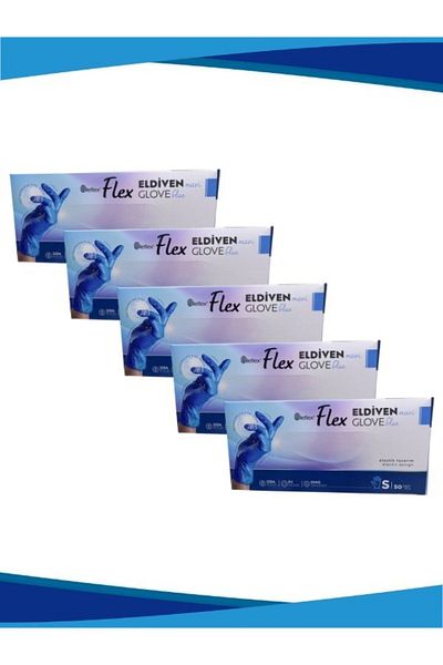 Reflex Flex 5 Pieces Blue Powder-Free Gloves 50 Pack Small