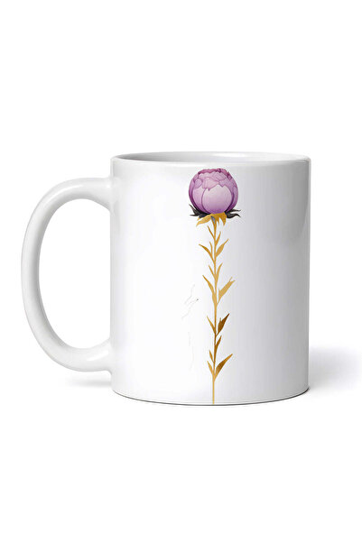 OEM Cană albă personalizată, boboc de bujor, INOVATIX®. 330ml