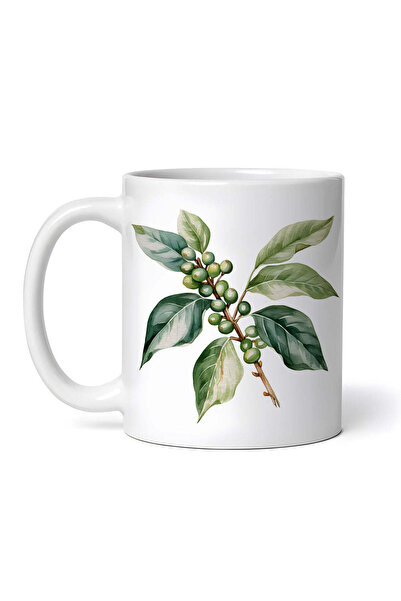 OEM Εξατομικευμένη Λευκή Κούπα, Κλαδί με Κόκκους Καφέ, Inovatix®. 330ml