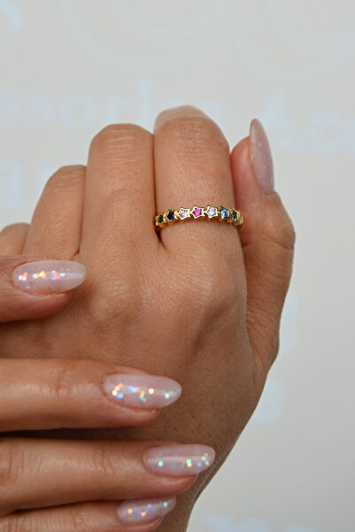 Sacce Scarves&Accessories Çok Renkli Taşlı Yıldızlı Yüzük Multicolor