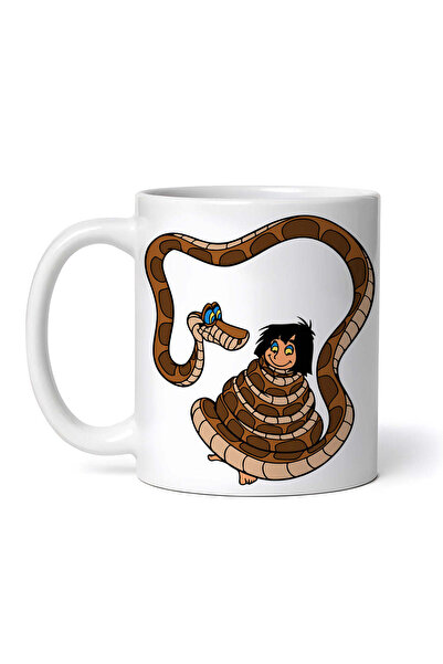 OEM Cană albă personalizată, Cartea Junglei Kaa hipnotizează, Inovatix®. 330 ml