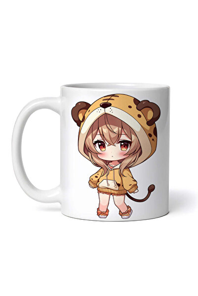 INOVATIX Personalized White Mug, Chibi Girl Lion, Inovatix®. 330 ml