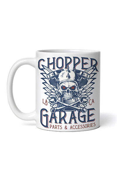 OEM Cană albă personalizată, Chopper Garage, INOVATIX®. 330 ml