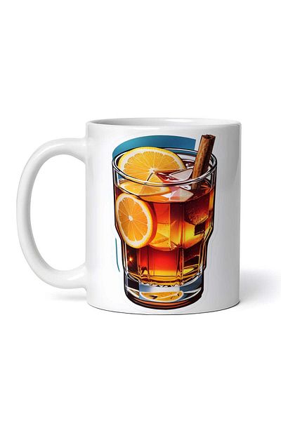OEM Personalized White Mug, Hot Toddy Cocktail With Orange And Cinnamon, Inovatix®. 330ml