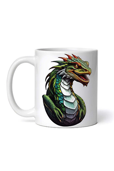 OEM Cană albă personalizată, Bust de Basilisc, Creatură Mitologică, Inovatix®...