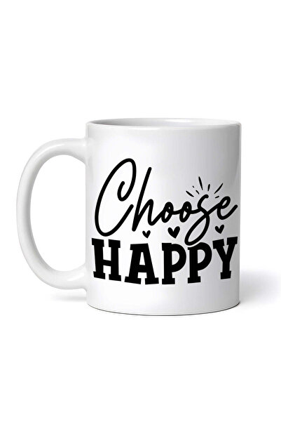 INOVATIX Personalized White Mug, Choose Happy With Love, Inovatix®. 330ml