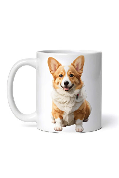 OEM Cană albă personalizată, Pembroke Welsh Corgi, Inovatix®. 330 ml