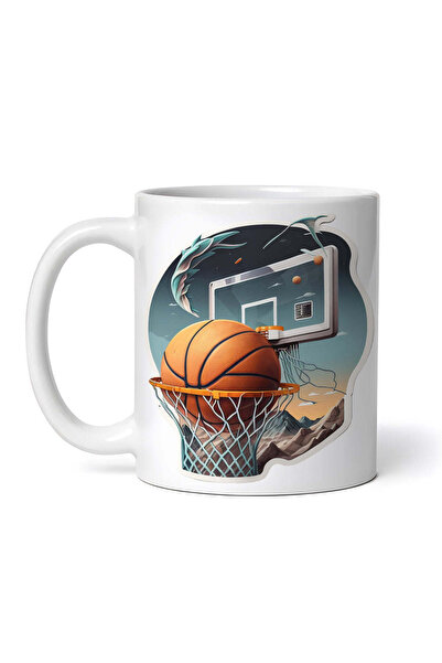 OEM Cană albă personalizată, Coș de baschet, INOVATIX®. 330ml