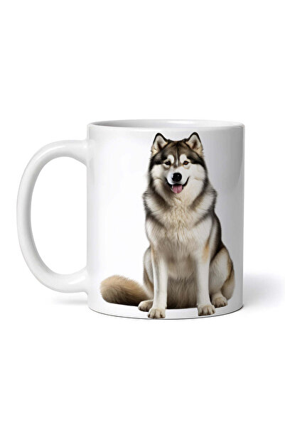 OEM Εξατομικευμένη λευκή κούπα, σκύλος Husky, INOVATIX®. 330 ml