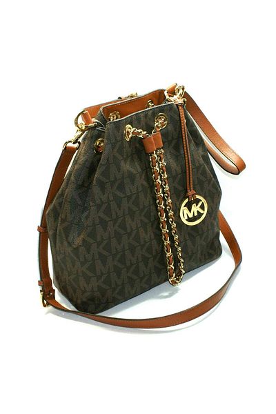 Michael Kors Frankie Large Drawstring Convertible Shoulder Bag/ Crossbody Bag Brown