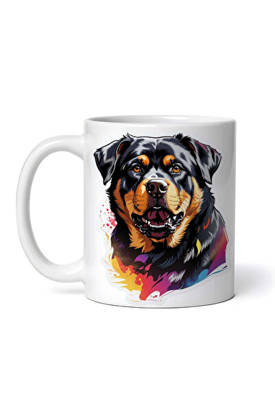 OEM Εξατομικευμένη λευκή κούπα, σκύλος Rottweiler, INOVATIX®. 330 ml