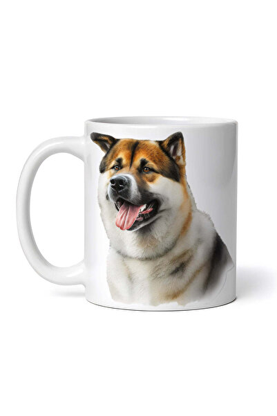 OEM Cană albă personalizată, câine Akita, INOVATIX®. 330ml