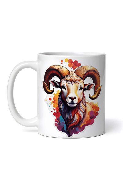 OEM Cană albă personalizată, cap de Berbec, simbol zodiacal Berbec, Inovatix®...