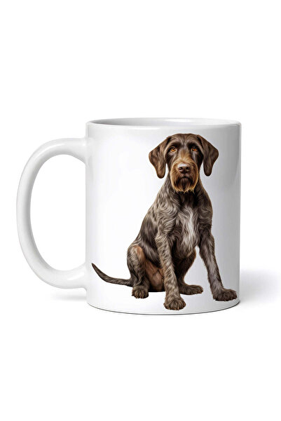 OEM Εξατομικευμένη λευκή κούπα, Γερμανικός Κοντότριχος Δείκτης, INOVATIX®. 330ml