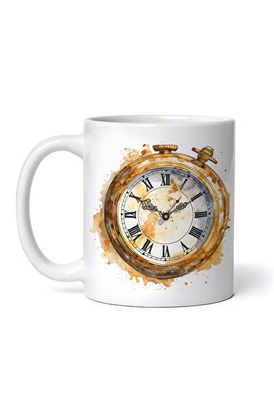 OEM Cană albă personalizată, ceas vintage, Inovatix®. 330 ml