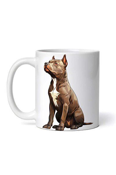 OEM Εξατομικευμένη λευκή κούπα, σκύλος Staffordshire Bull Terrier, INOVATIX®....