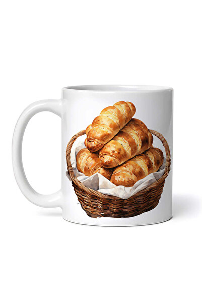 OEM Cană albă personalizată, coș de răchită cu pâine proaspătă, Inovatix®. 33...